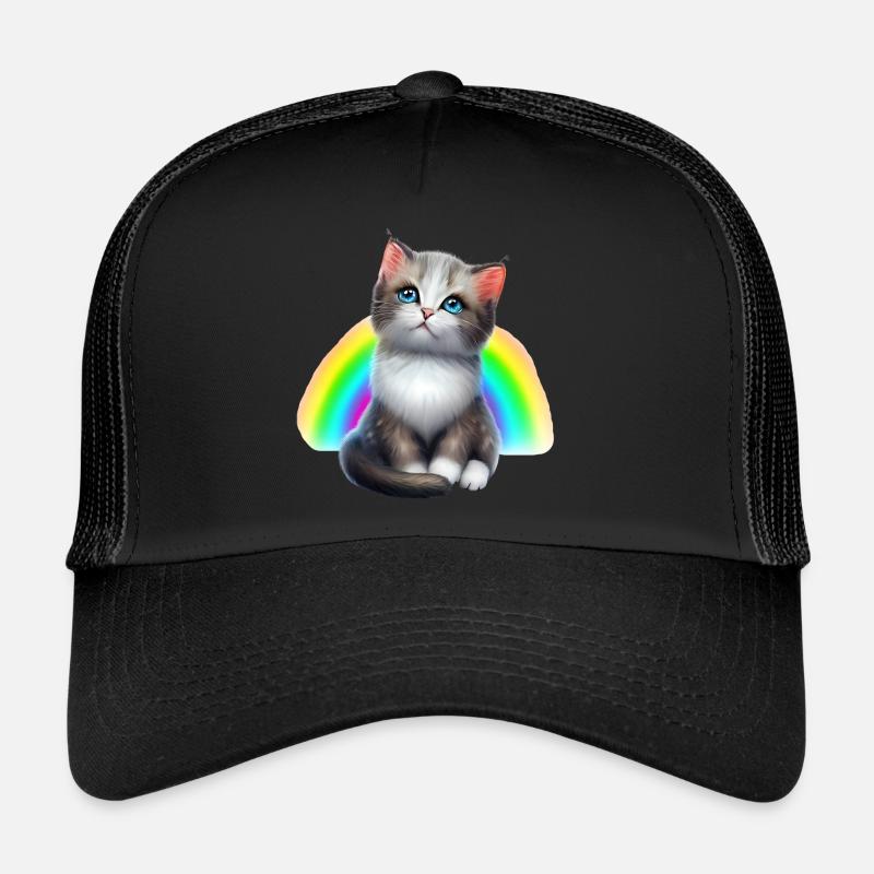 Bébé chat sous arc-en-ciel Casquette trucker 