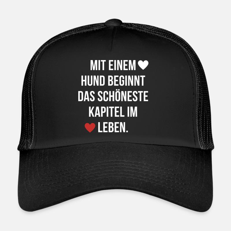 Hundemensch Hundespruch Hundeliebe - Trucker Cap - Schwarz/Schwarz