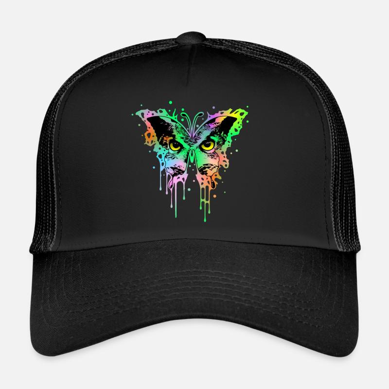 Eulenschmetterling 1 - Trucker Cap - Schwarz/Schwarz