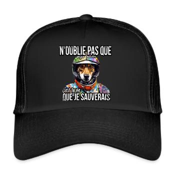 Chien sauveteur - Casquette trucker  - noir/noir - Devant