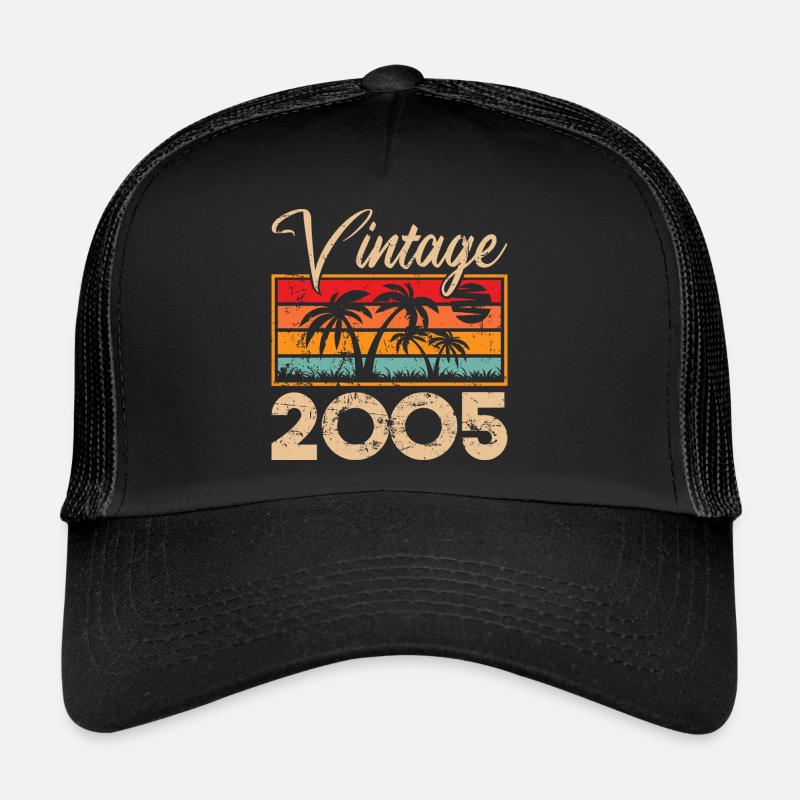 Vintage 2005 Paradise Geburtstagsgeschenk - Trucker Cap - Schwarz/Schwarz