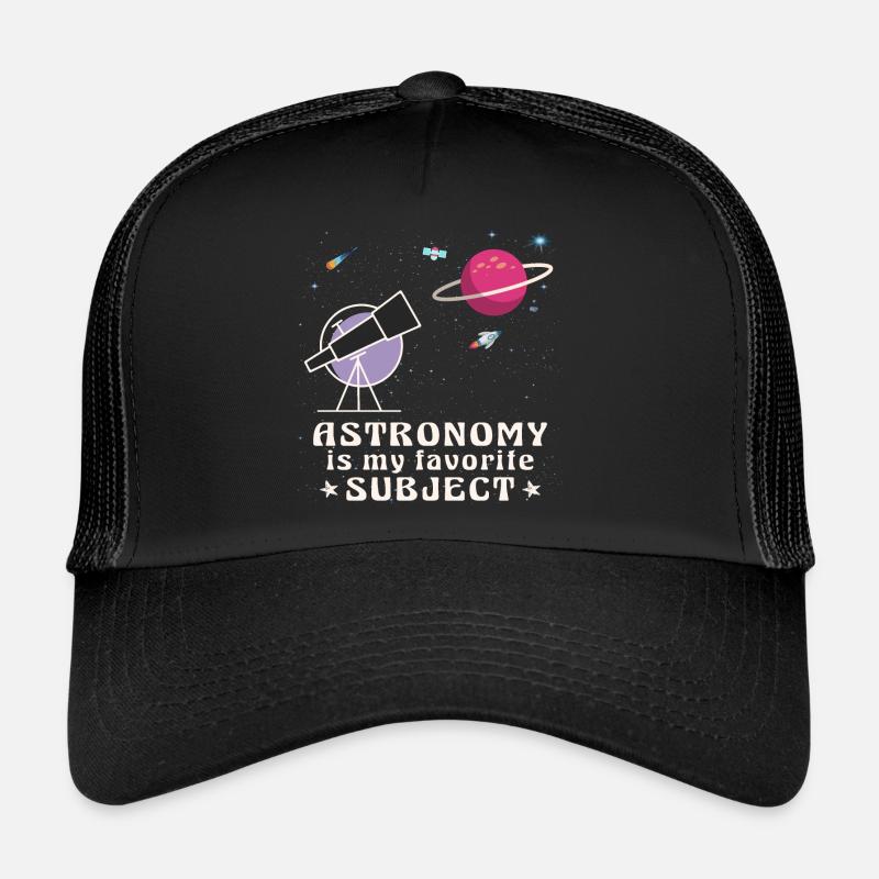L’astronomie, mon sujet de prédilection, le télescope spatial - Casquette trucker  - noir/noir