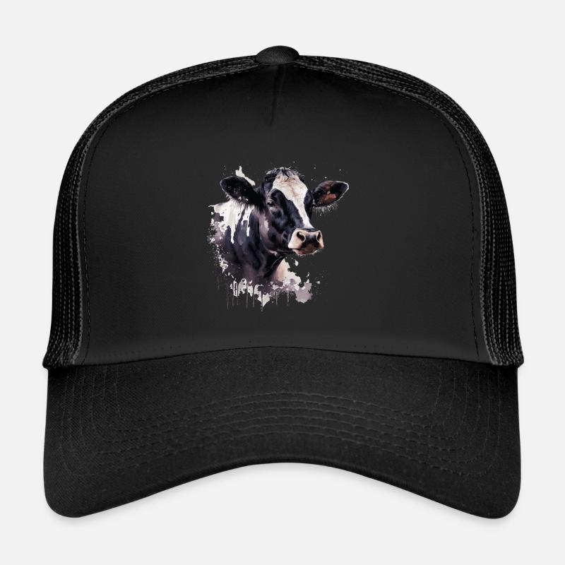 vache laitière noire et blanche Casquette trucker 
