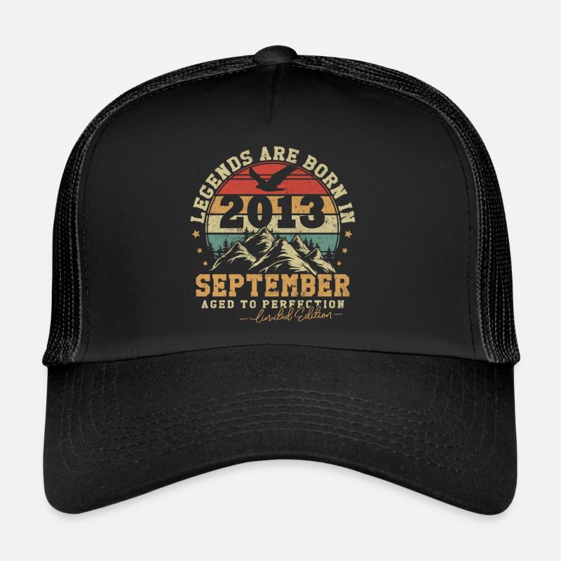 September 2013 Vintage Retro Jubiläum 2013 - Trucker Cap - Schwarz/Schwarz