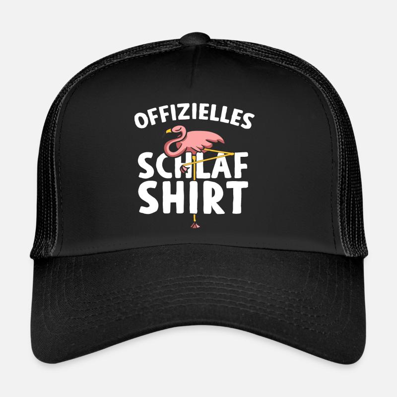 Offizielles Schlafshirt Flamingo - Trucker Cap - Schwarz/Schwarz