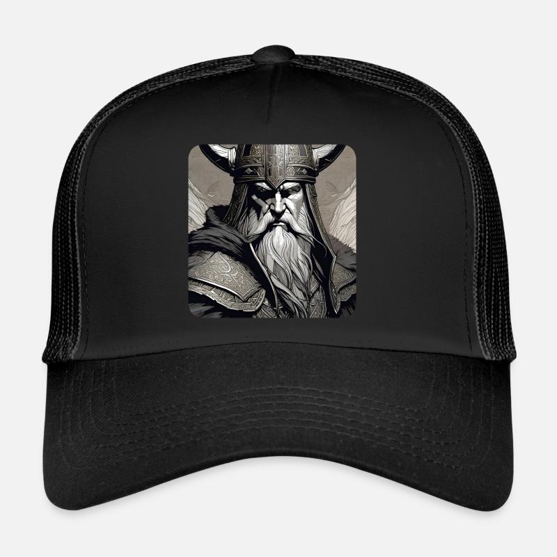 Stolzer Wikinger mit Hörner Helm Trucker Cap