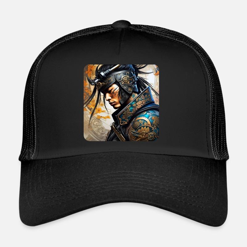 Stolzer Samurai mit Tattoo Japan Asia Ninja Kendo Trucker Cap