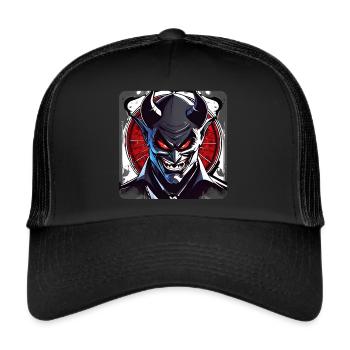 Evil grinning horror devil - Trucker Cap - black/black - Front