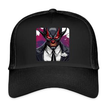 Evil grinning horror devil - Trucker Cap - black/black - Front