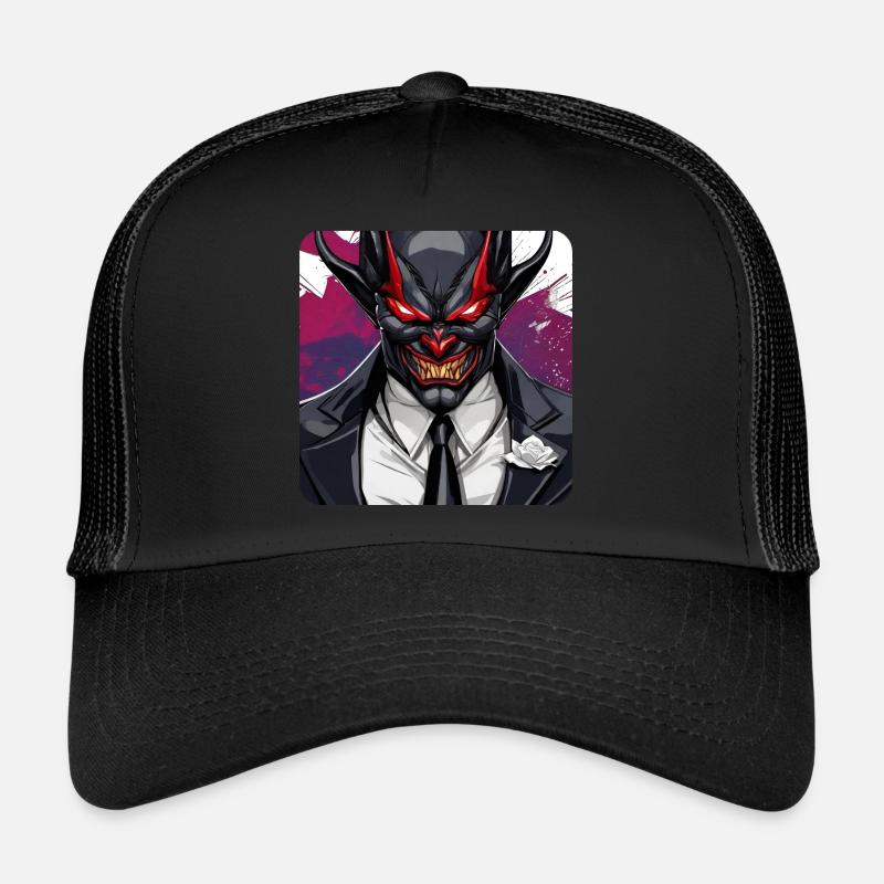 Diable d’horreur souriant maléfique Casquette trucker 