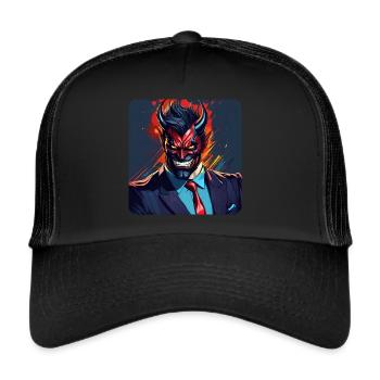 Elegant devil with suit and tie - Trucker Cap - black/black - Front