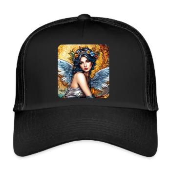 Angel with flowers - Trucker Cap - black/black - Front