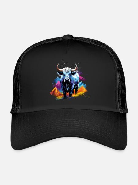 Eringer, Swiss herens cow - Trucker Cap - black/black - Front