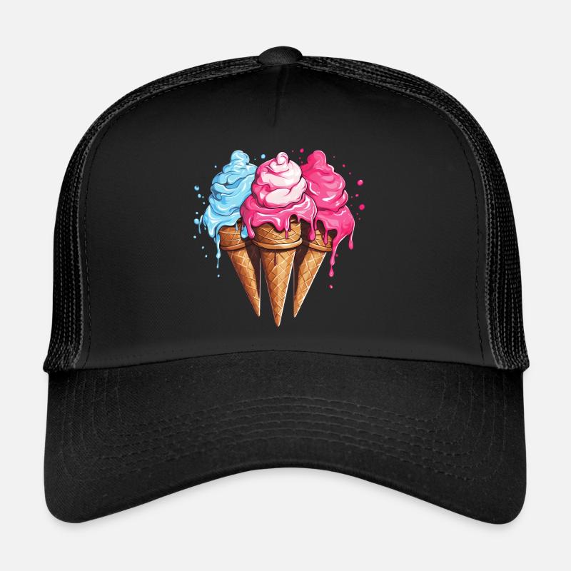 Crème glacée Crème glacée Été Casquette trucker 