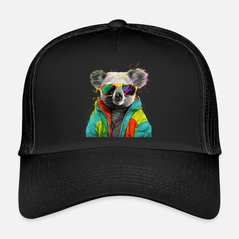 Koala mit Sonnenbrille Bunt Coole Koalabär Trucker Cap