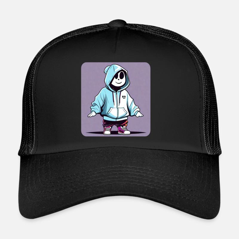 Fantôme cool en sweat à capuche - Casquette trucker  - noir/noir