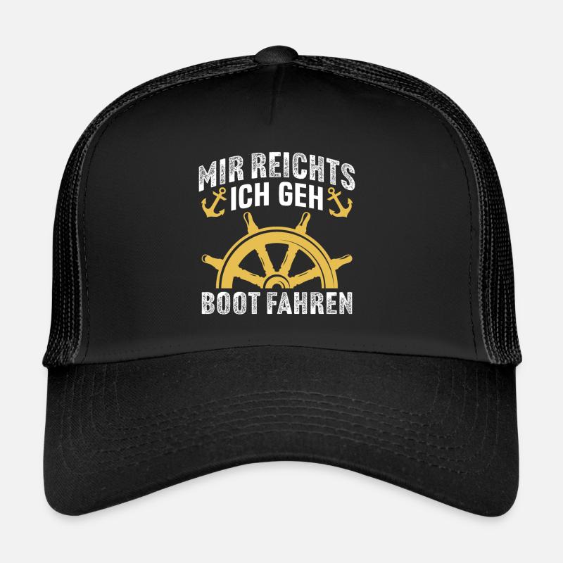 Mir reichts ich geh boot fahren - Trucker Cap - Schwarz/Schwarz