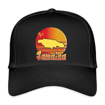 Belle idee cadeau souvenir carte de la Jamaique - Casquette trucker  - noir/noir - Devant