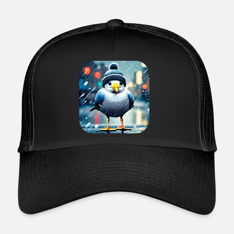 Rain Seagull - Trucker Cap - black/black
