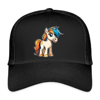 Mignon petit cheval poney - Casquette trucker  - noir/noir - Devant
