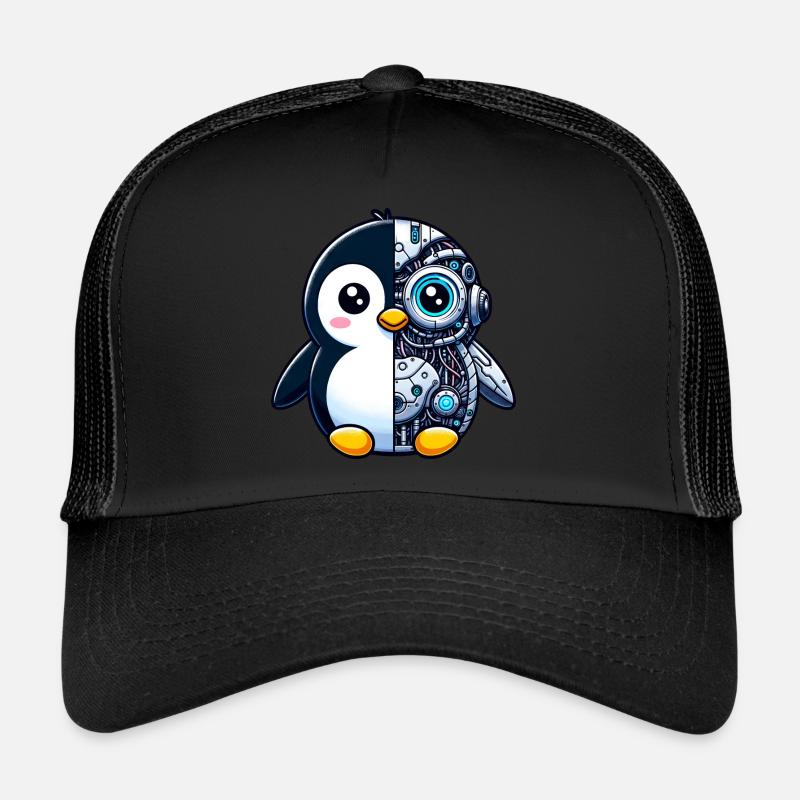Cute Penguin Cyborg Robot Trucker Cap