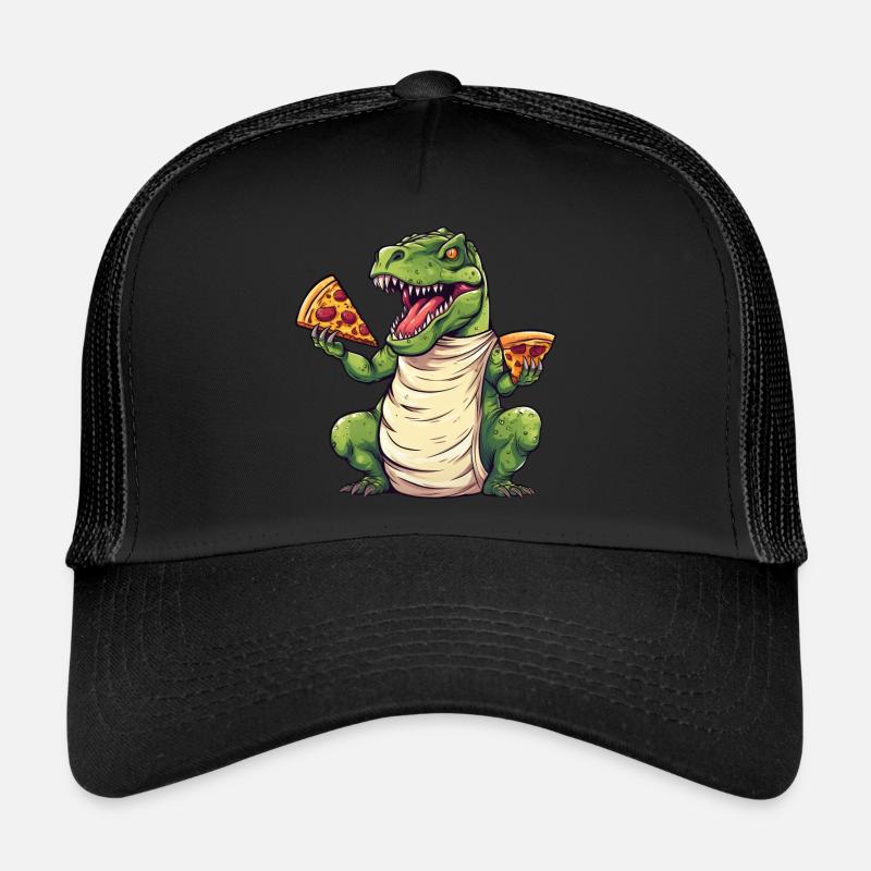 T-Rex Amateur de Pizza Dinosaure Casquette trucker 