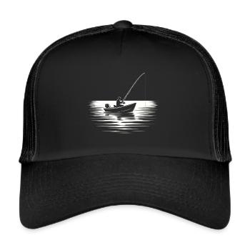 Pêcher en mer - Casquette trucker  - noir/noir - Devant