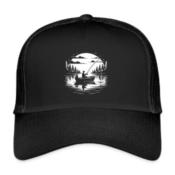 La paix du pêcheur dans la nature - Casquette trucker  - noir/noir - Devant