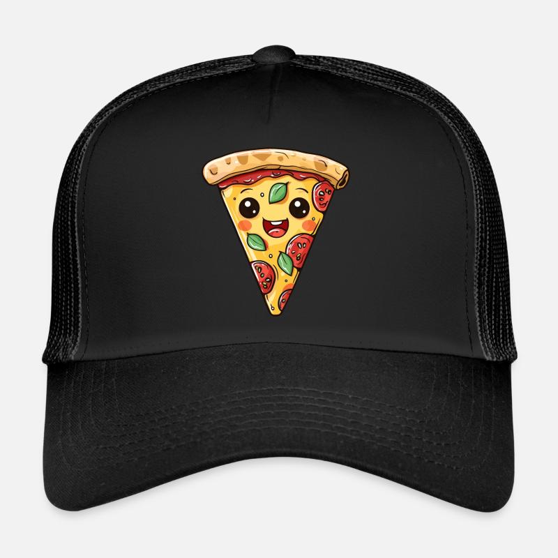 FUNNY PIZZA FACE FAST FOOD LOVER Trucker Cap