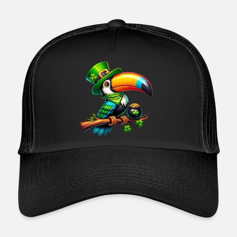 Chemise Toucan oiseau oiseau de paradis de la Saint-Patrick - Casquette trucker  - noir/noir