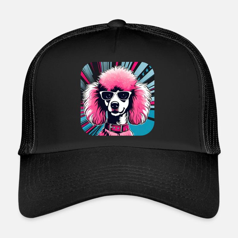 Cute Pink Pop Art Poodle Trucker Cap