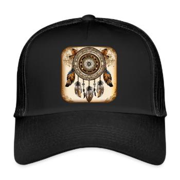 Spiritueller Traumfänger - Trucker Cap - Schwarz/Schwarz - Vorne