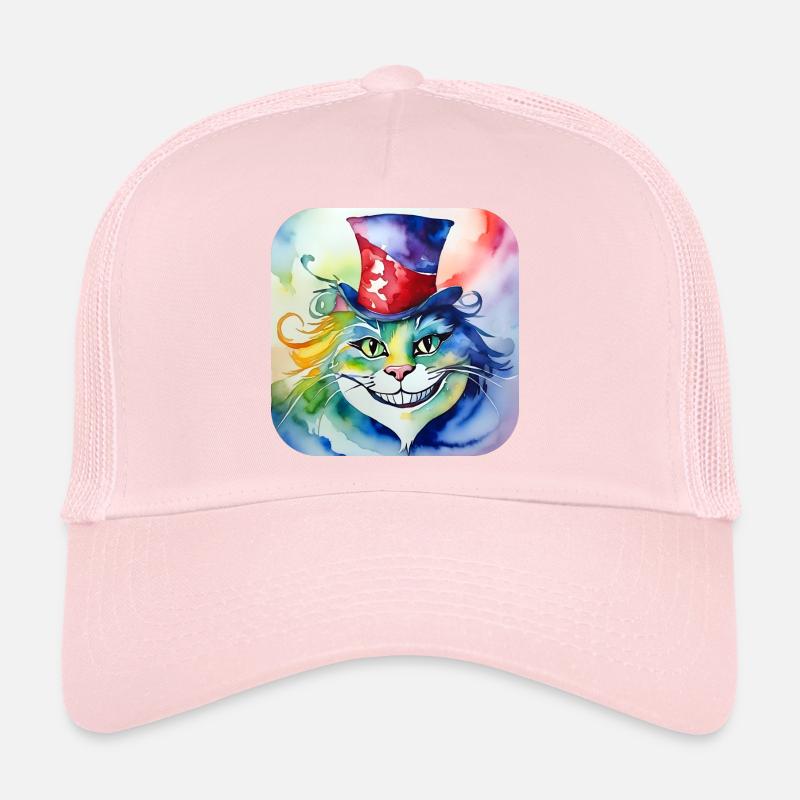 Cute crazy cat with hat Trucker Cap