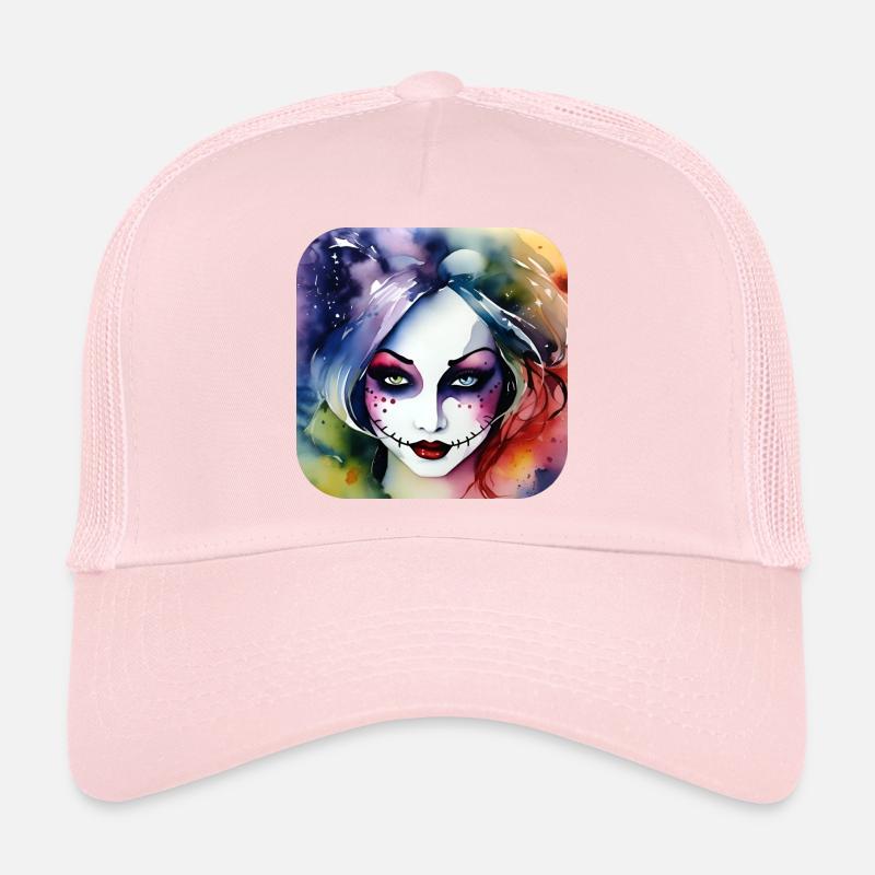Cooles Harlequin Gothic Mädchen Trucker Cap