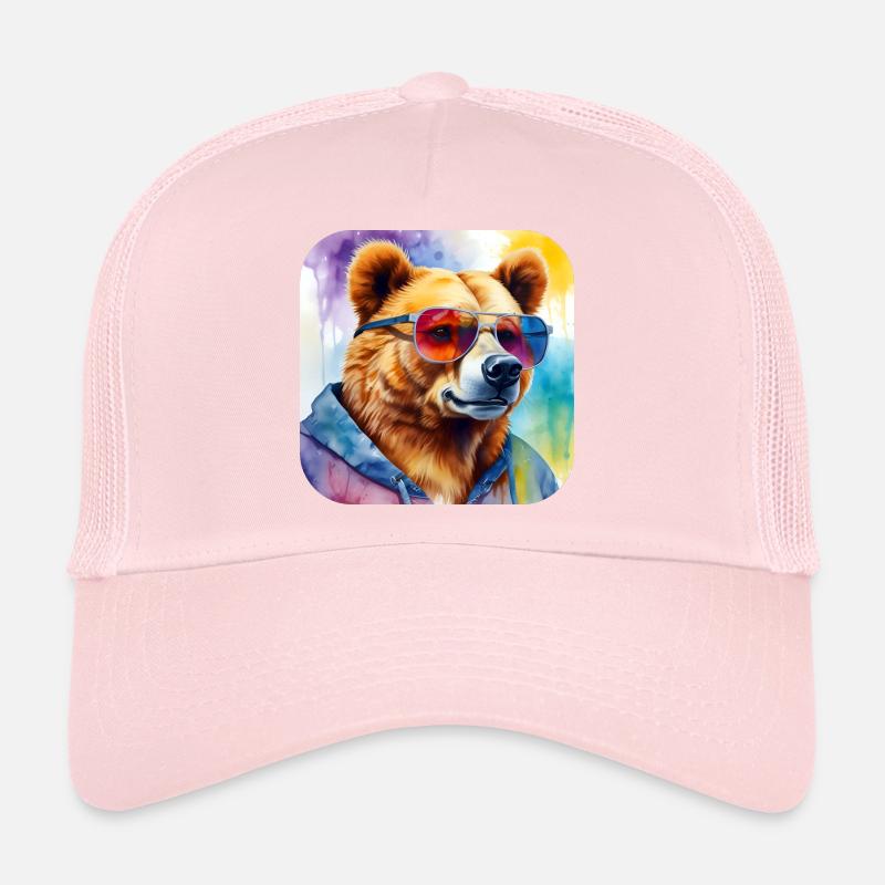 Cool bear with sunglasses Trucker Cap