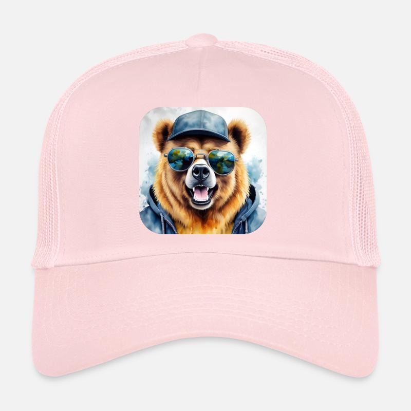 Cool bear with sunglasses Trucker Cap