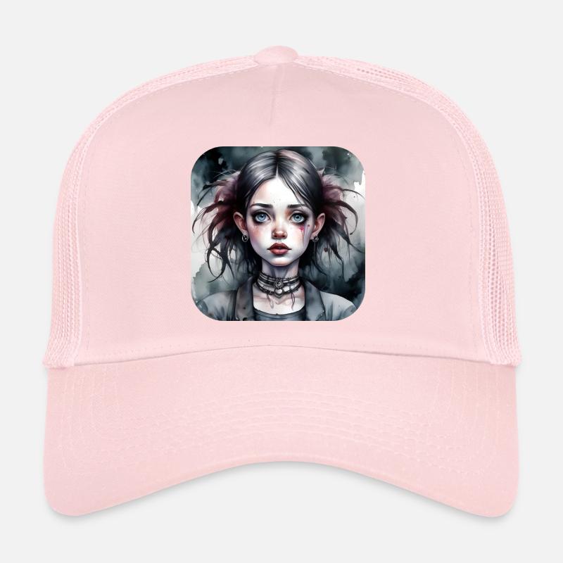 Cool Gothic Punk Girl Trucker Cap