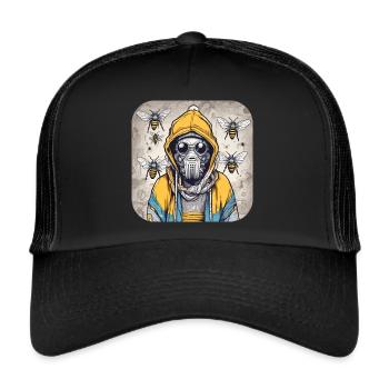 Horror Bienen Dämon - Trucker Cap - Schwarz/Schwarz - Vorne