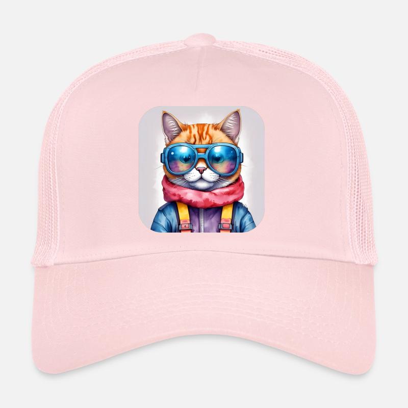Chat cool avec des lunettes de soleil Casquette trucker 