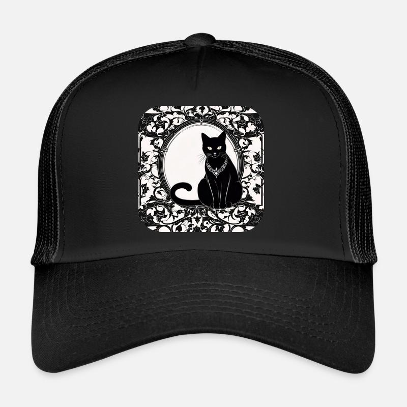 Mystical Black Cat Trucker Cap