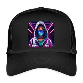 Fille Cyberpunk Cool VI - Casquette trucker  - noir/noir - Devant