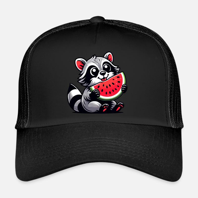 Raton laveur à la pastèque fruité drôle Casquette trucker 