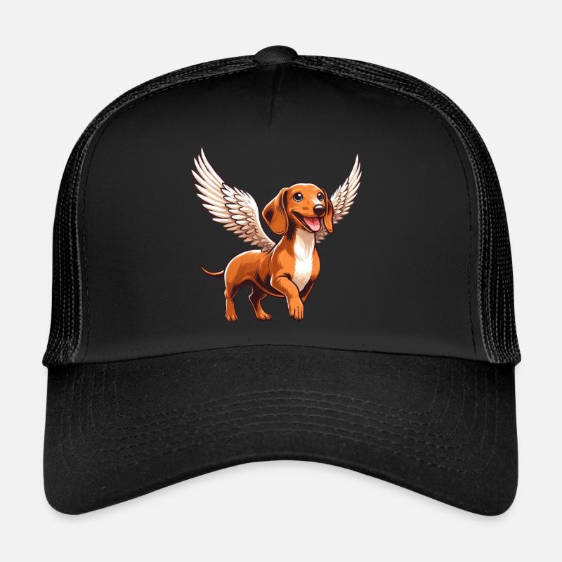 Dackel Engel Flügel Süß Trucker Cap