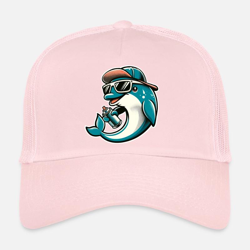 Dolphin Graffiti Sprayer Spray Can Trucker Cap