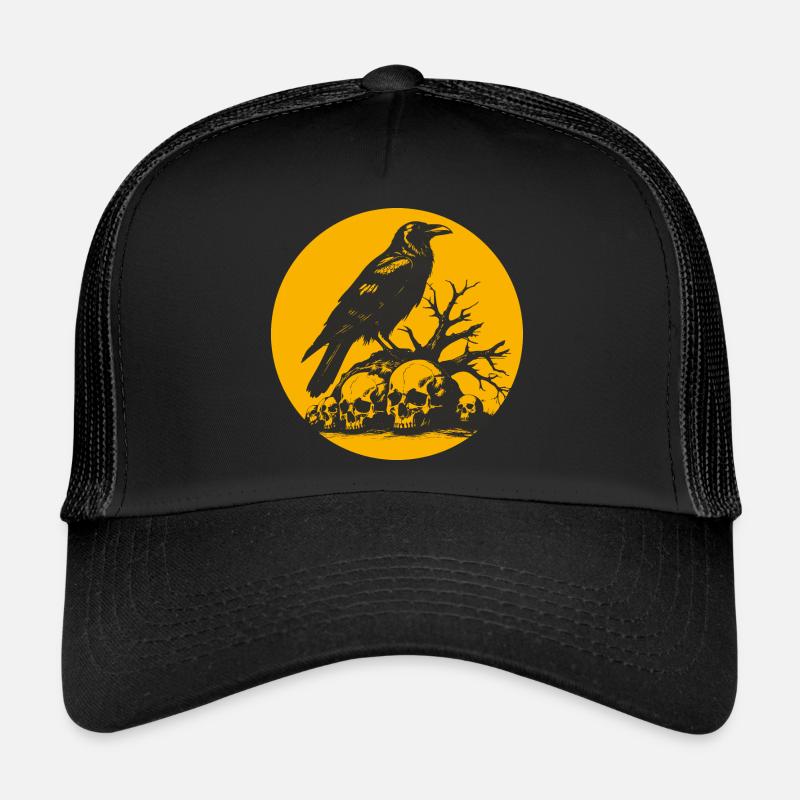 Corbeau mystique avec crânes Casquette trucker 