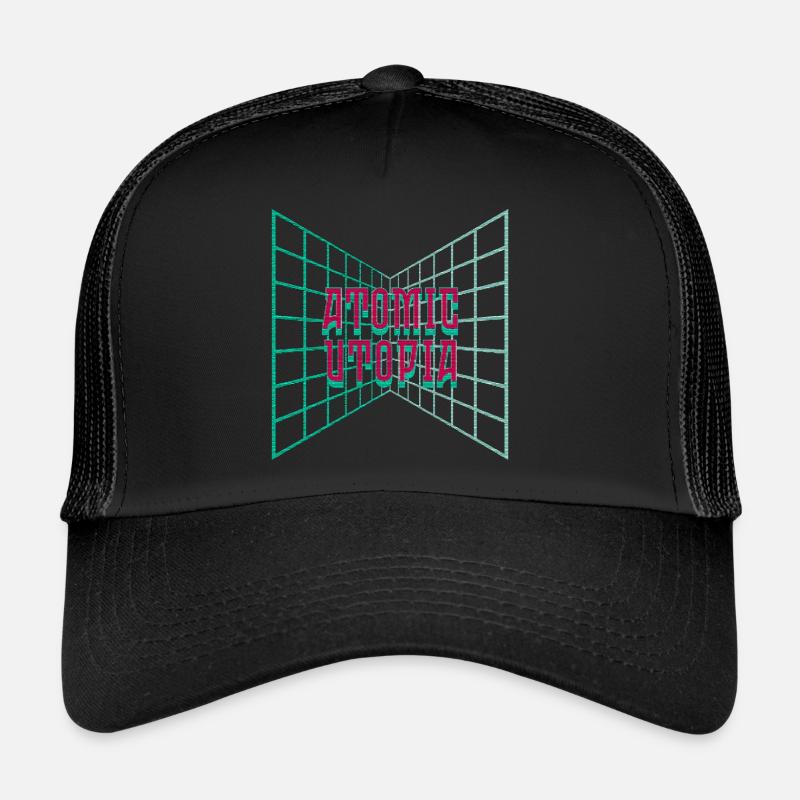 Atomic Utopia - Digital Tile Grid Trucker Cap