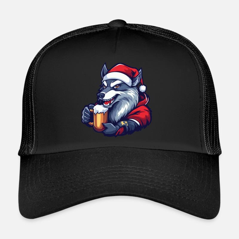 Wolf Christmas Beer Trucker Cap