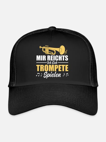 I've had enough, I'm going to play the trumpet - Trucker Cap - black/black - Front