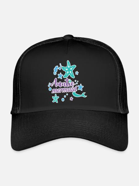 Auntie Mermaid - Trucker Cap - black/black - Front