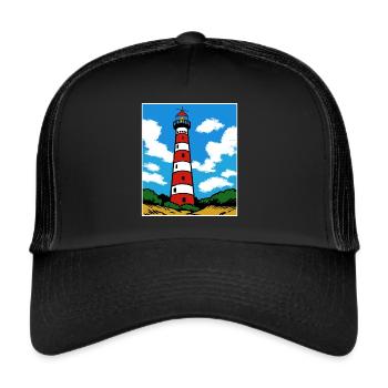 I love Ameland Holiday Lighthouse - Trucker Cap - black/black - Front